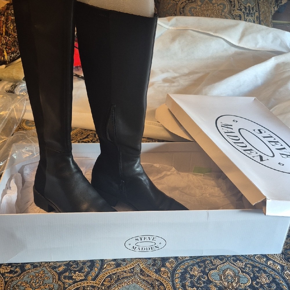 Steve Madden Elegant Black Over the Knee Boots